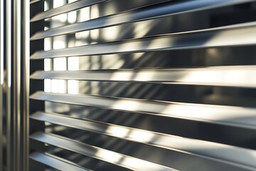 Canvas Print - Metallic Blinds with Sunlight Reflection