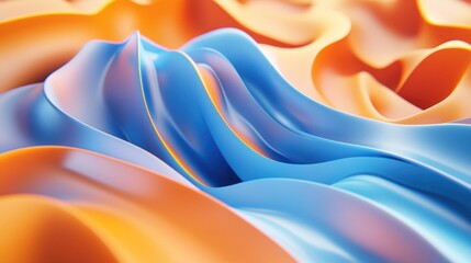 Wall Mural - Abstract Blue and Orange Swirling Pattern