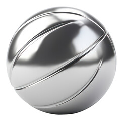 Wall Mural - PNG Basketball sphere silver white background.