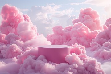 Wall Mural - Pink Cloudscape with a Platform