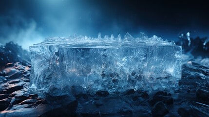 Canvas Print - Ice Block in a Snowy Wilderness