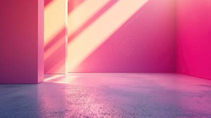 Canvas Print - Pink Room with Light Streaks