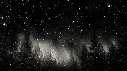 Poster - Snowy Forest Under a Starry Night