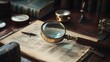 © Li - Detective's Magnifying Glass,This image features a classic detective's magnifying glass, symbolizing investigation and mystery. The magnifying glass should be prominently displayed,