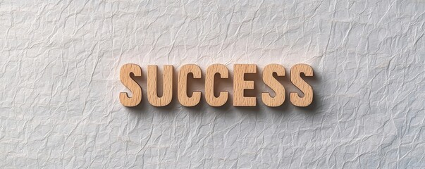 Wall Mural - success word in wooden letters on a textured background
