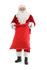 Wall Mural - Santa Claus with bag isolated on white background