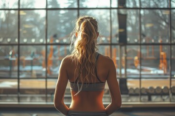 Wall Mural - Fitness enthusiast working out in a modern gym