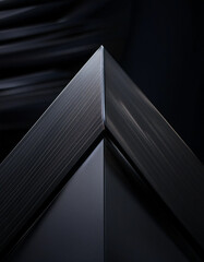 Wall Mural - 3d render of abstract futuristic architecture with empty black dark floor, product and car presentat