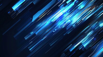 Abstract Blue Light Stripes on Dark Background