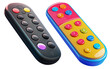 © Munying - set of colorful remote control. electronic device. 3D cartoon animation style.