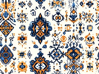 Wall Mural - Ethnic handmade ornamental seamless pattern