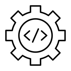 developer icon Coding vector illustration, developer symbol, setting up or editing code.