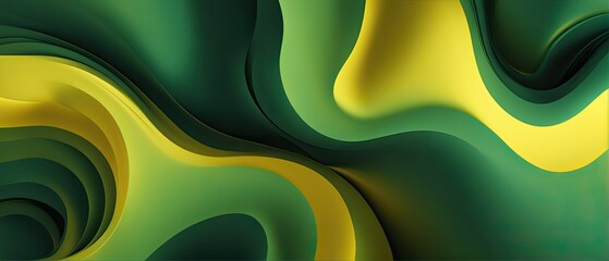 Abstract Green and Yellow Swirls