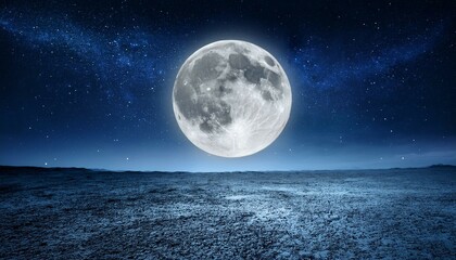 Wall Mural - full moon over blue sky