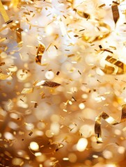 Poster - Golden Confetti and Sparkles for Celebration Moments