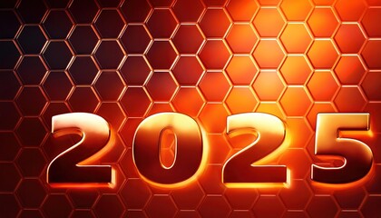 new year 2025 celebration background with honeycomb pattern