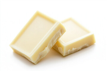  Of two white chocolate bars, isolated, white background. AI generation.
