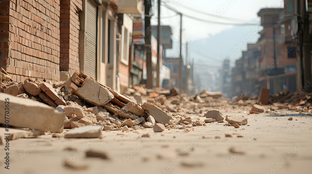 Urban Devastation After Major Earthquake - Widespread Infrastructure ...