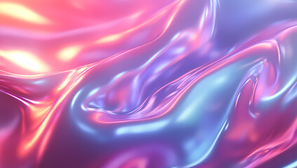 Abstract holographic background with colorful neon waves and fluid lines