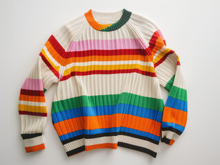 Sporty Sweater Design: Mockup with Vibrant Stripes