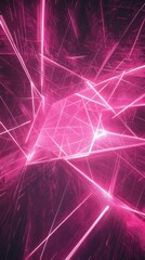 Wall Mural - A vibrant pink abstract design with intricate glowing lines and a sense of depth, perfect for modern digital projects.