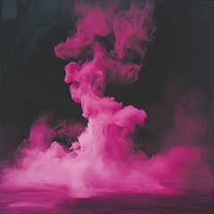 Wall Mural - vibrant pink smoke swirling against a dark background, creating an ethereal and dynamic visual effec