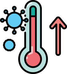 Poster - Thermometer line icon