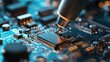 © MochSjamsul - A close-up of a microcontroller being integrated into a robotic system