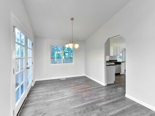 Modern residential empty dining room interior