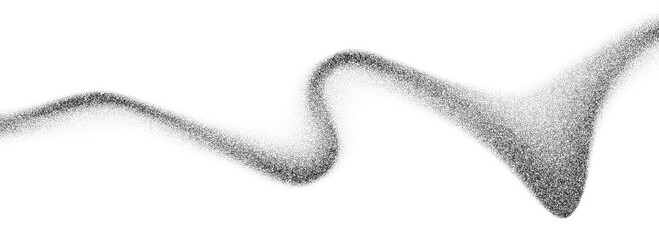 Grain wavy gradient texture. Black stippled flow line background. Dotted undulate sand backdrop with speckles, particles, granules. Grunge noise dot work wallpaper for banner, poster, overlay. Vector