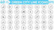 © Arslan - Green city line icons vector and illustrator