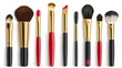 © pook - A collection of black makeup brushes with gold handles