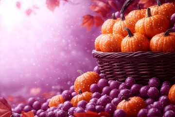 Wall Mural - thanksgiving pumpkin background
