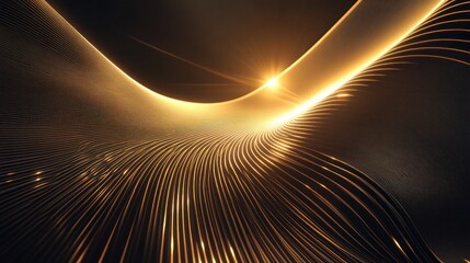 Wall Mural - A dynamic abstract design featuring flowing lines and glowing elements in a dark backdrop.