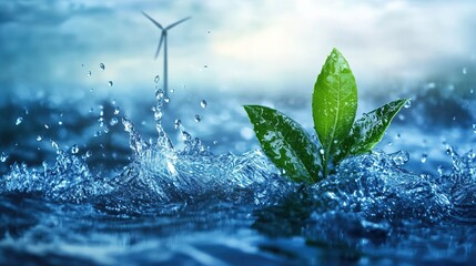 Water and wind power concept for sustainable environment 