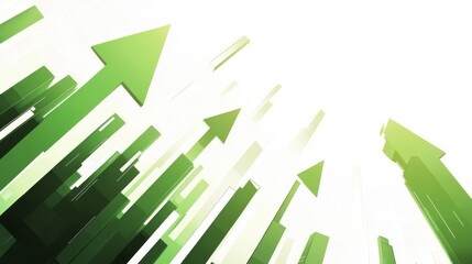 A vector illustration of green arrows moving forward, featuring a white and green color theme.