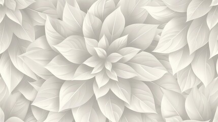 Wall Mural - A textured pattern of overlapping white leaves creating a subtle floral design.