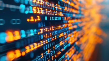 A closeup view of a computer screen displaying intricate programming code, showcasing the art of coding.