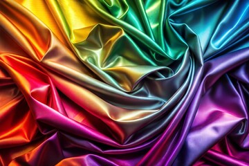 Poster - Rainbow satin fabric close-up with luxurious glossy texture