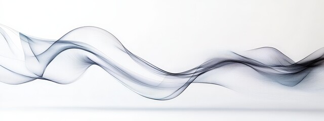Wall Mural - single, smooth wave line elegantly sweeping across a blank canvas