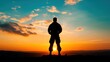 © MP_Artworks - A soldier's silhouette against a stunning sunset, blending military strength with the beauty of nature. This powerful image symbolizes courage and resilience in harmony with the environment