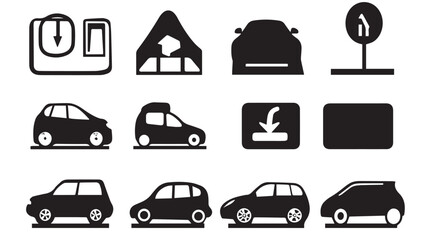 Wall Mural - Car parking sign. Car parking vector icons. Parking and traffic signs isolated

