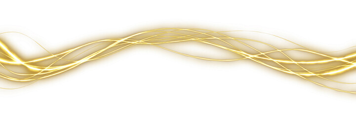 Wall Mural - Sparkling Golden Light Streaks on a transparent background
