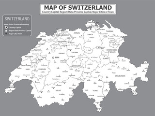  European Country Geography Political map. Political map of country with capital, province or state capital, major cities and town.