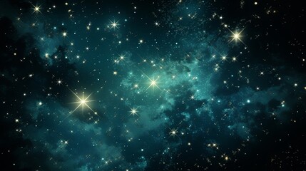 Wall Mural - A cosmic panorama of twinkling stars scattered across a deep blue expanse, shimmering with ethereal beauty