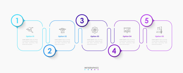 Wall Mural - vector infographic label design template with icons and 5 options or steps. can be used for process 