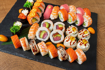 Wall Mural - sushi set on the table