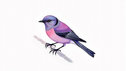 Wall Mural - a drawing of a bird with purple and purple feathers.