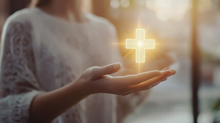 praying hands with cross