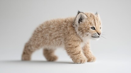 Poster - A small kitten walking across a white surface